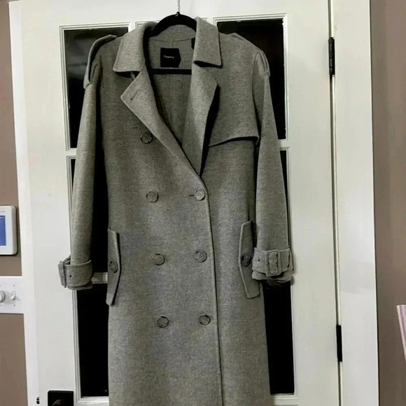 THEORY STATEMENT TRENCH COAT 
In Melange Grey
8158 - Picture 4 of 7